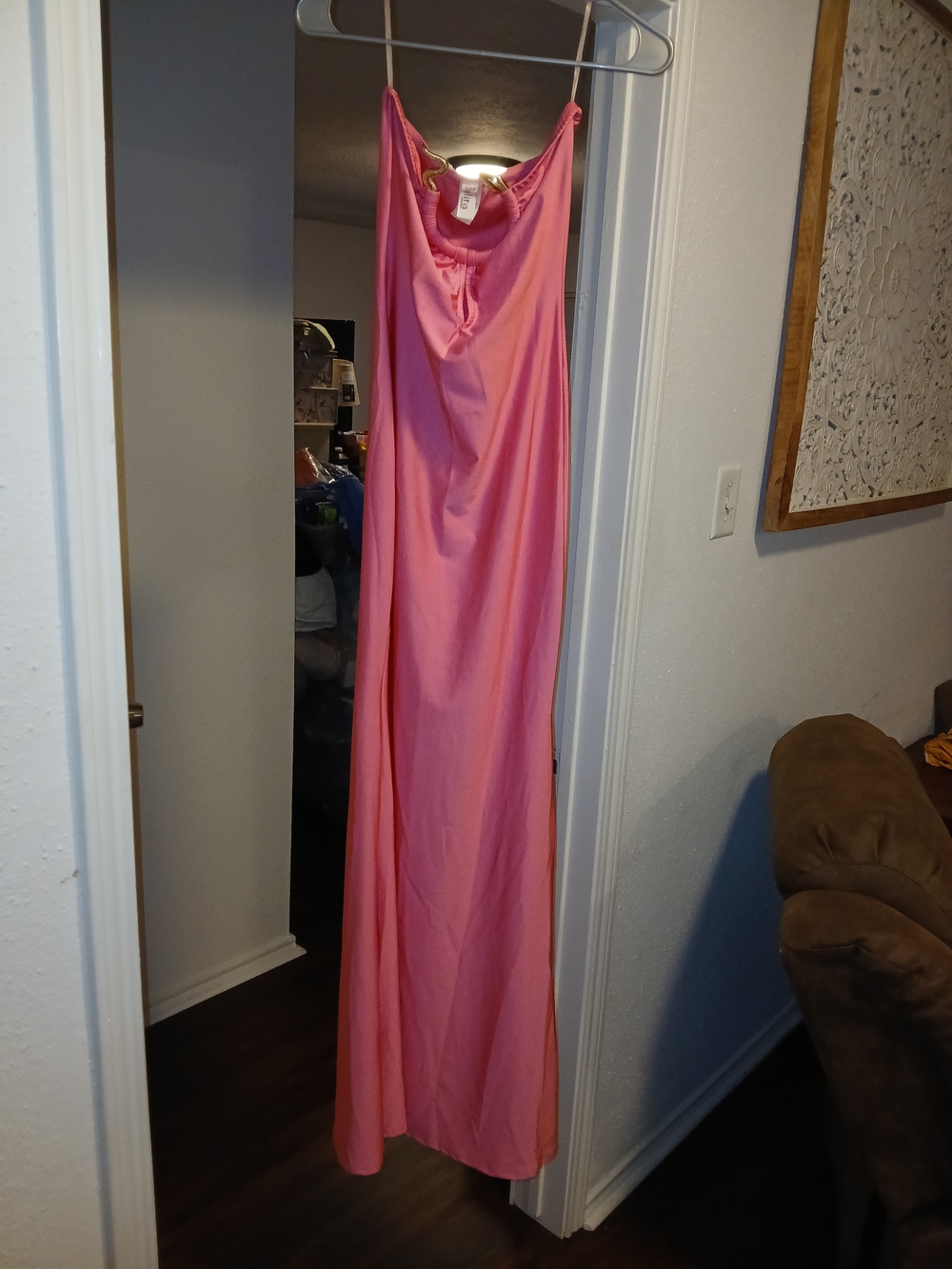 Belita NWOT Pink Satin Like Slip Strapless Maxi Dress
